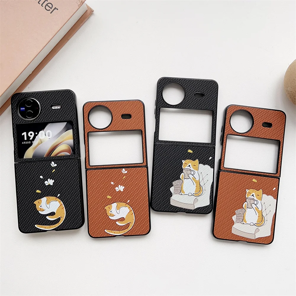 

Cute Cat Phone Case For VIVO X Flip Protective Cover Shell