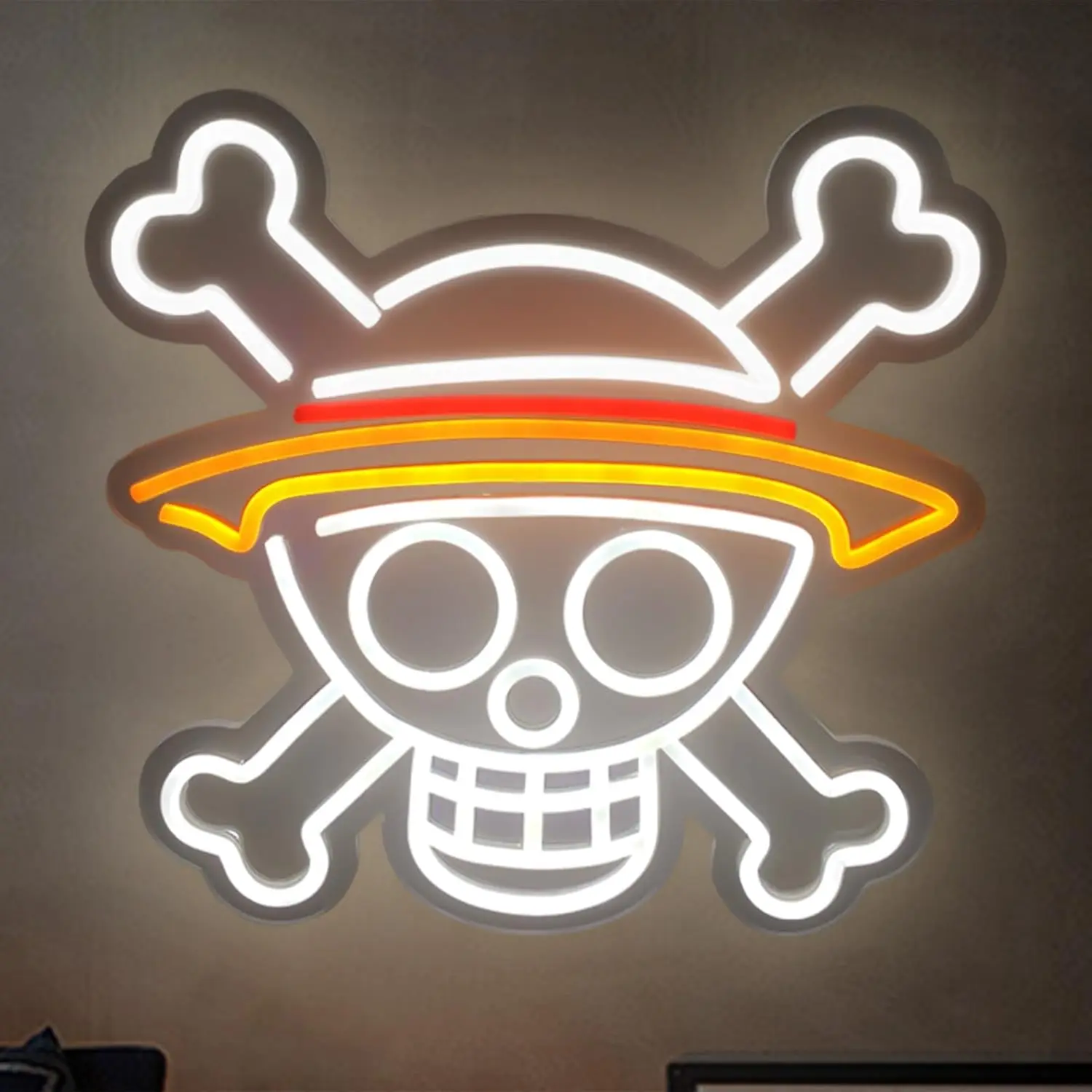 Skull Neon Sign Lights USB Powered With adjustable switch for Bedroom Anime Room Wall Decor for Birthday Halloween Gifts