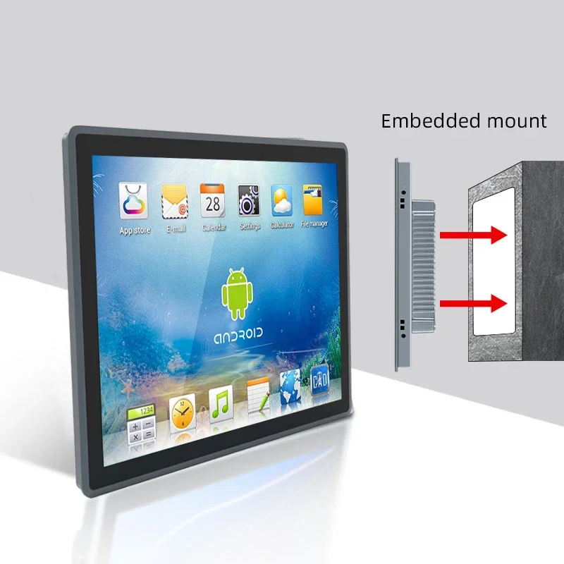 12.1 Inch Ip65 Waterproof Wall Mounted Industrial Android 7.1 Android 9.0 Android 11 Touch Screen Panel Pc