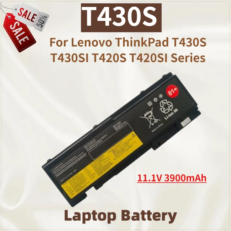 بطارية كمبيوتر محمول جديدة T430S 11.1V 3900mAh لسلسلة Lenovo ThinkPad T420S T420SI T430SI متوافقة: 45N1037 45N1038 45N1039