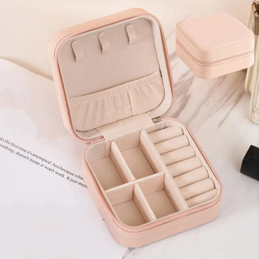 Retro Square Jewelry Organizer Box Stackable PU Leather Jewelry Storage Box Portable Case Jewelry Display Box Valentine's Day