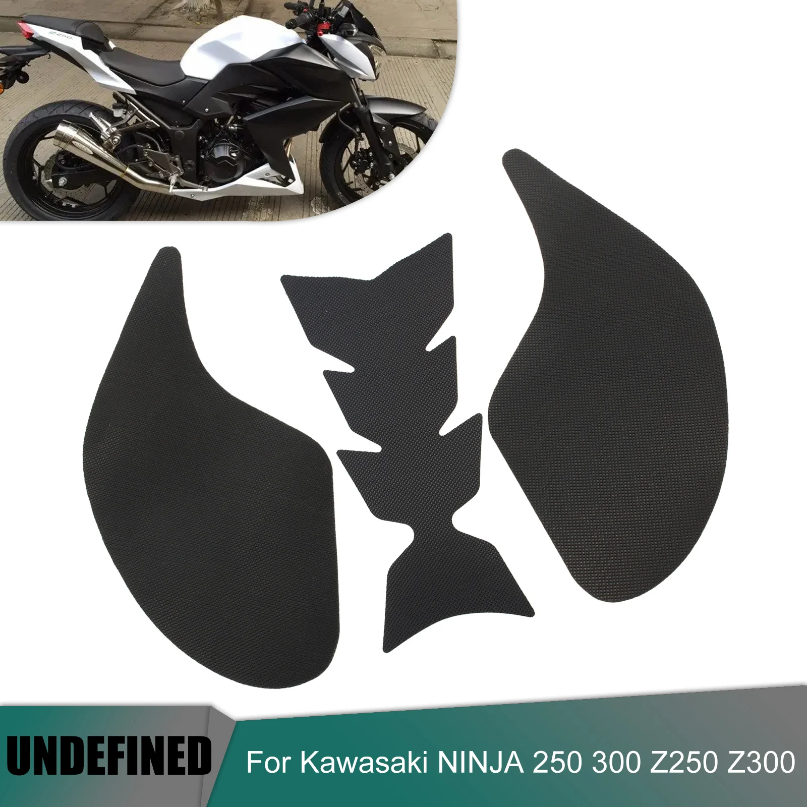 

Motorcycle Tank Traction Pad Side Stickers Fuel Knee Grip Protector Anti Slip Decal For Kawasaki Ninja 250 300 Z250 Z300 Sticker