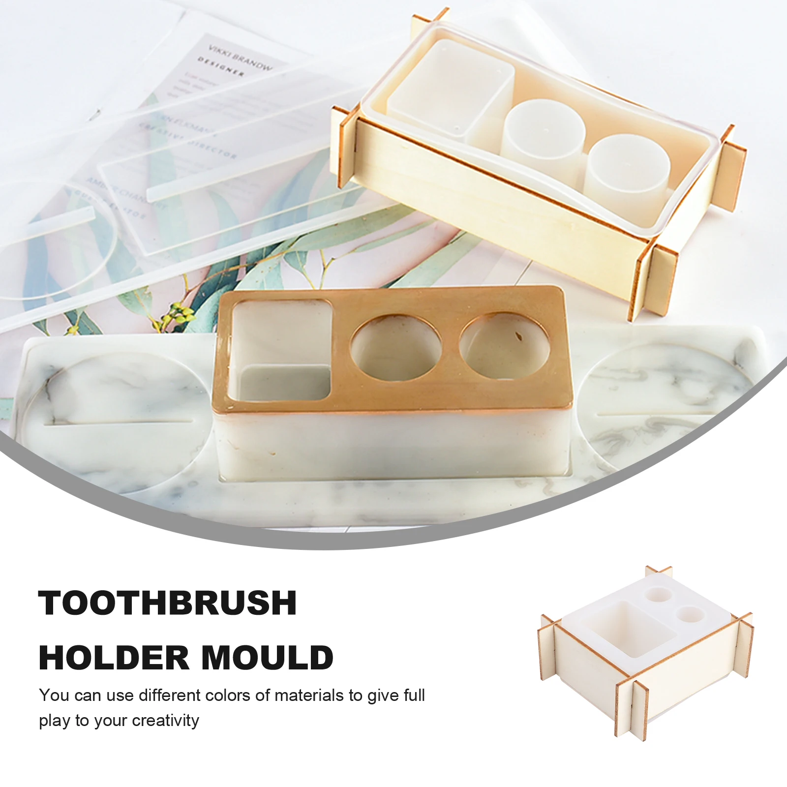 

Silicone Toothbrush Holder Mold DIY Molds H Making Jewelry Planter Storage Rack Flexible High Transparency Easy Clean