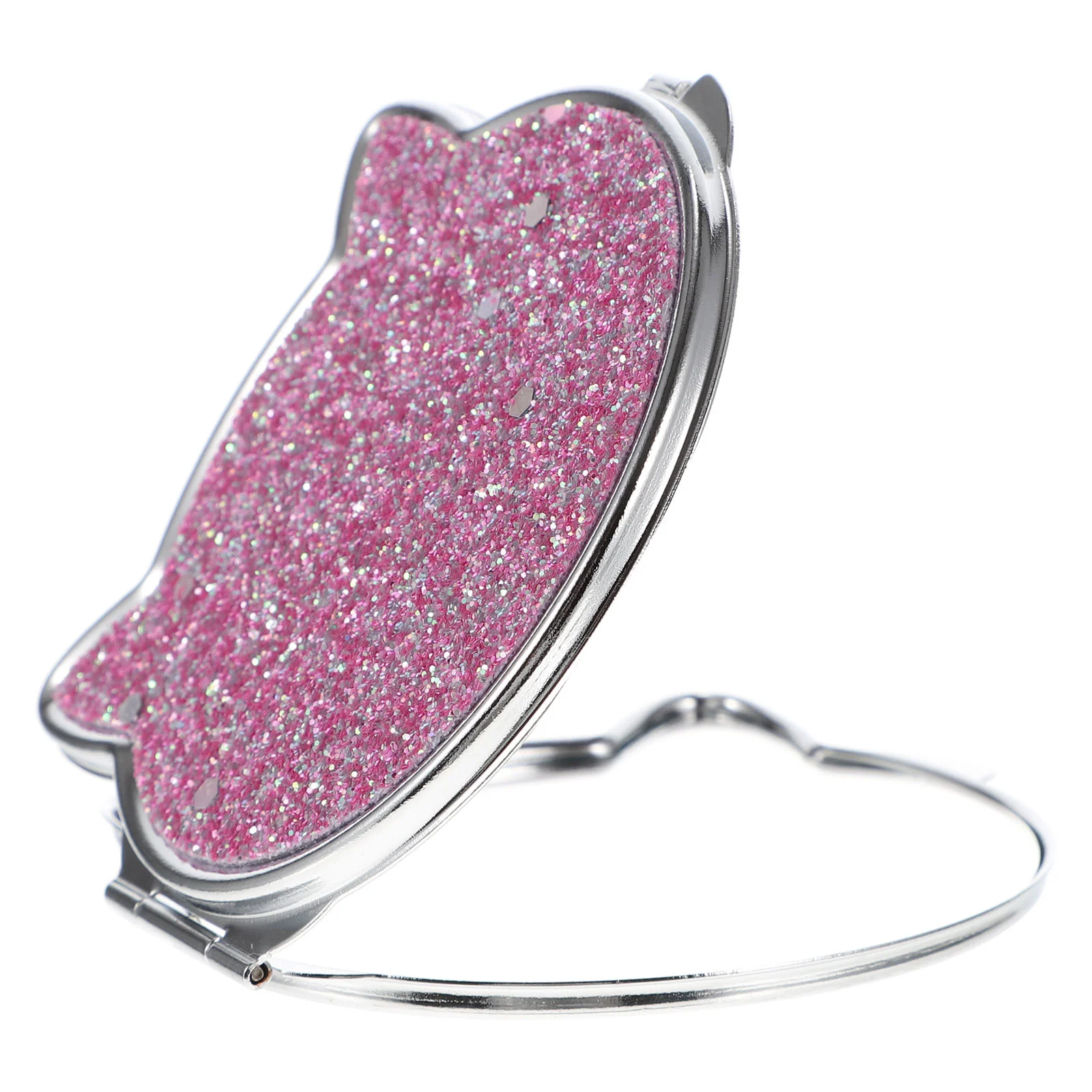 Folding Vanity Mirror Purse for Travel Metallic Purses Women Make up Cute Wallet Carry