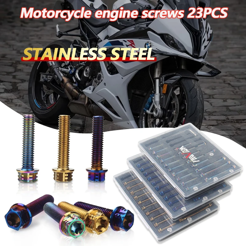 

Motorcycle Engine Bolts M6 Universal for BMW S1000RR 2019-2024 Engine Crankcase Stainless Steel Bolts Screws Flange Fasteners