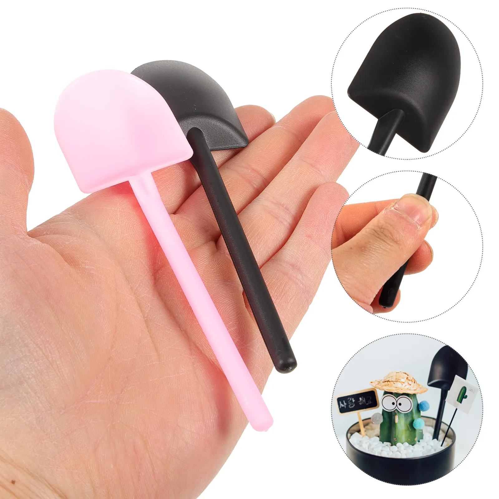 30Pcs Mini Garden Accessories Mini Shovel for Decor Bonsai Pot Ornament Miniature Plastic Shovel Landscape Miniature Decoration