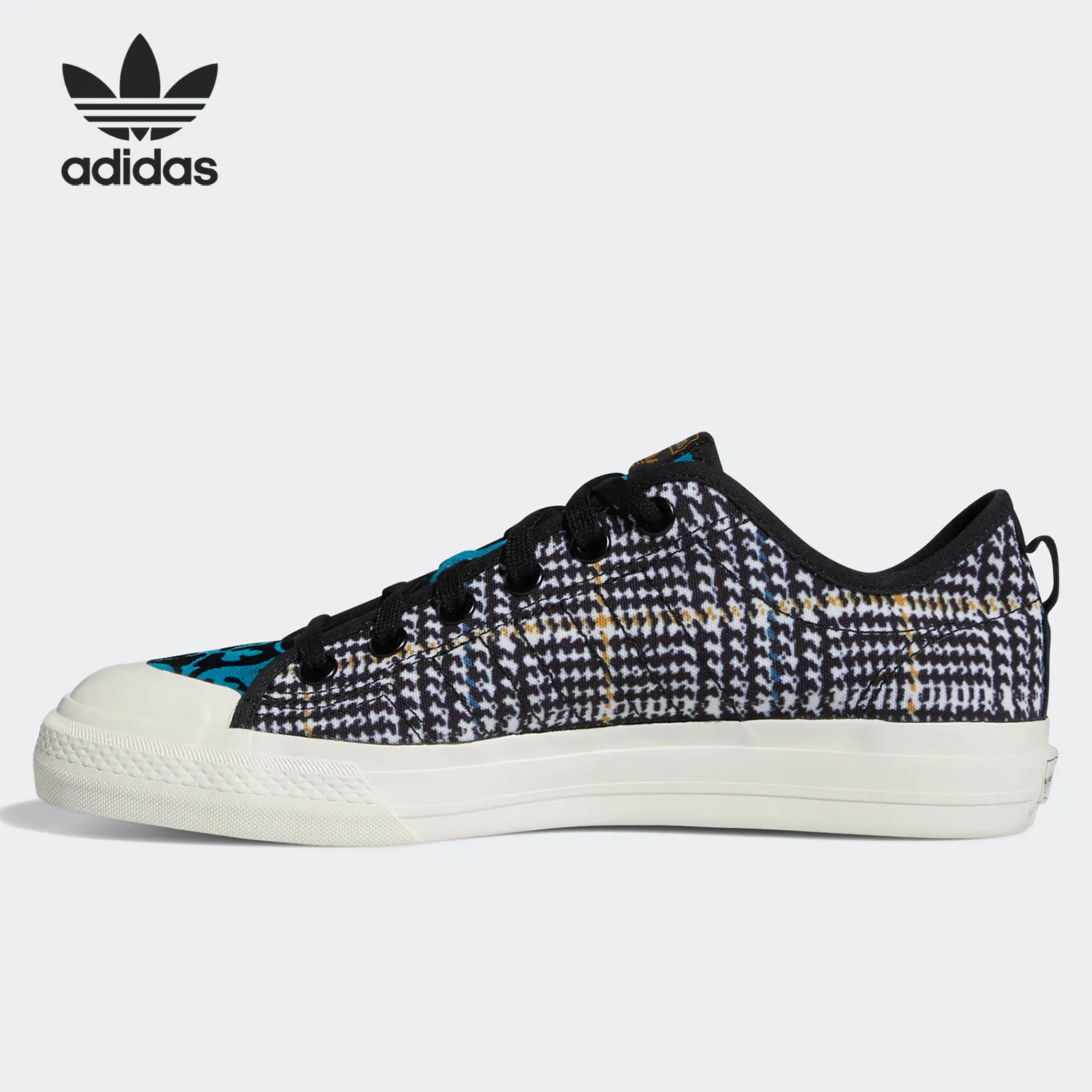 Adidas Authentic Three Leaves New Men's Women's Low-Top Checkered Leopard Print Casual Shoes FY7780