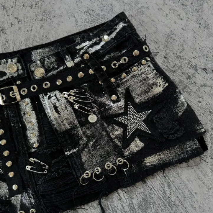 

Модная нишевая юбка с вышивкой Spice Girl, осенне-зимняя новая джинсовая юбка, персонализированная юбка в стиле Y2k