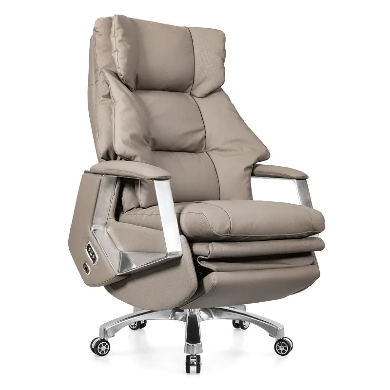 Reclining leather comfortable study computer chair, study office chair, reclining chair