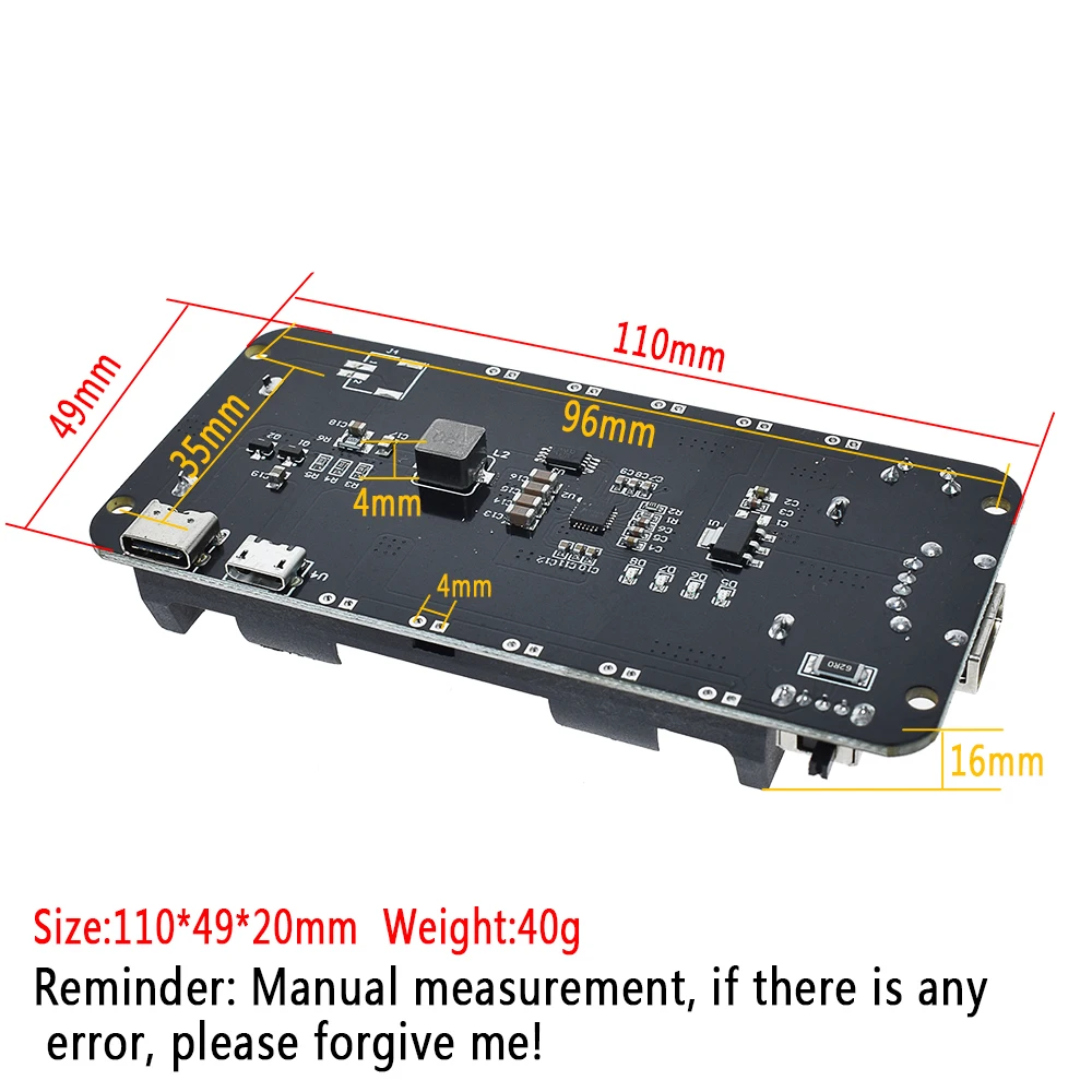 Two Voltage 18650 Lithium Battery Shield V8 Mobile Power Expansion Board Module 5V/3A 3V/1A Micro USB For Arduino ESP32 ESP8266