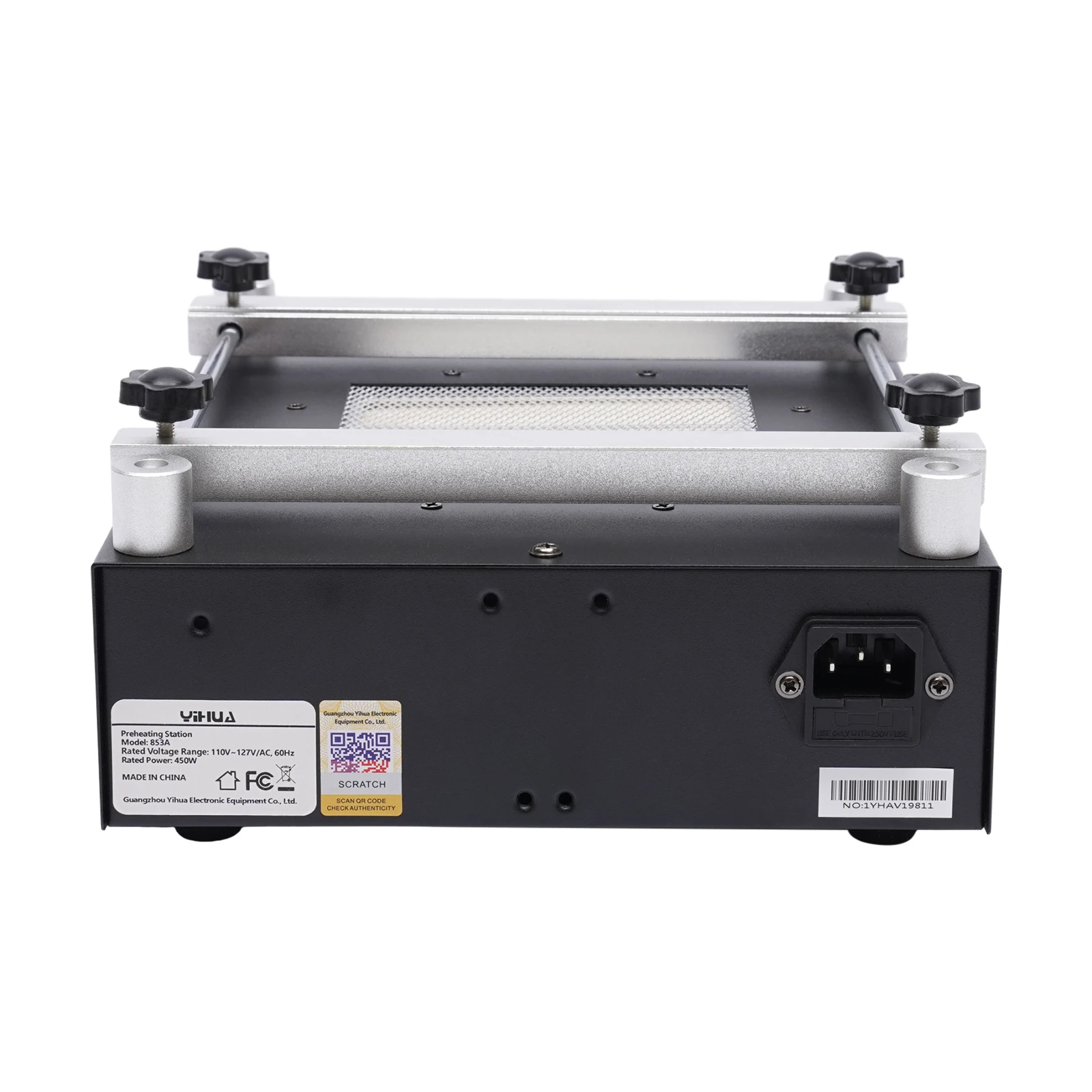 Станция инфракрасного предварительного нагрева 853A |   Вилка стандарта США 110 В, 50-400 ℃   Температурный диапазон, 450 Вт, зона нагрева 120*120 мм.