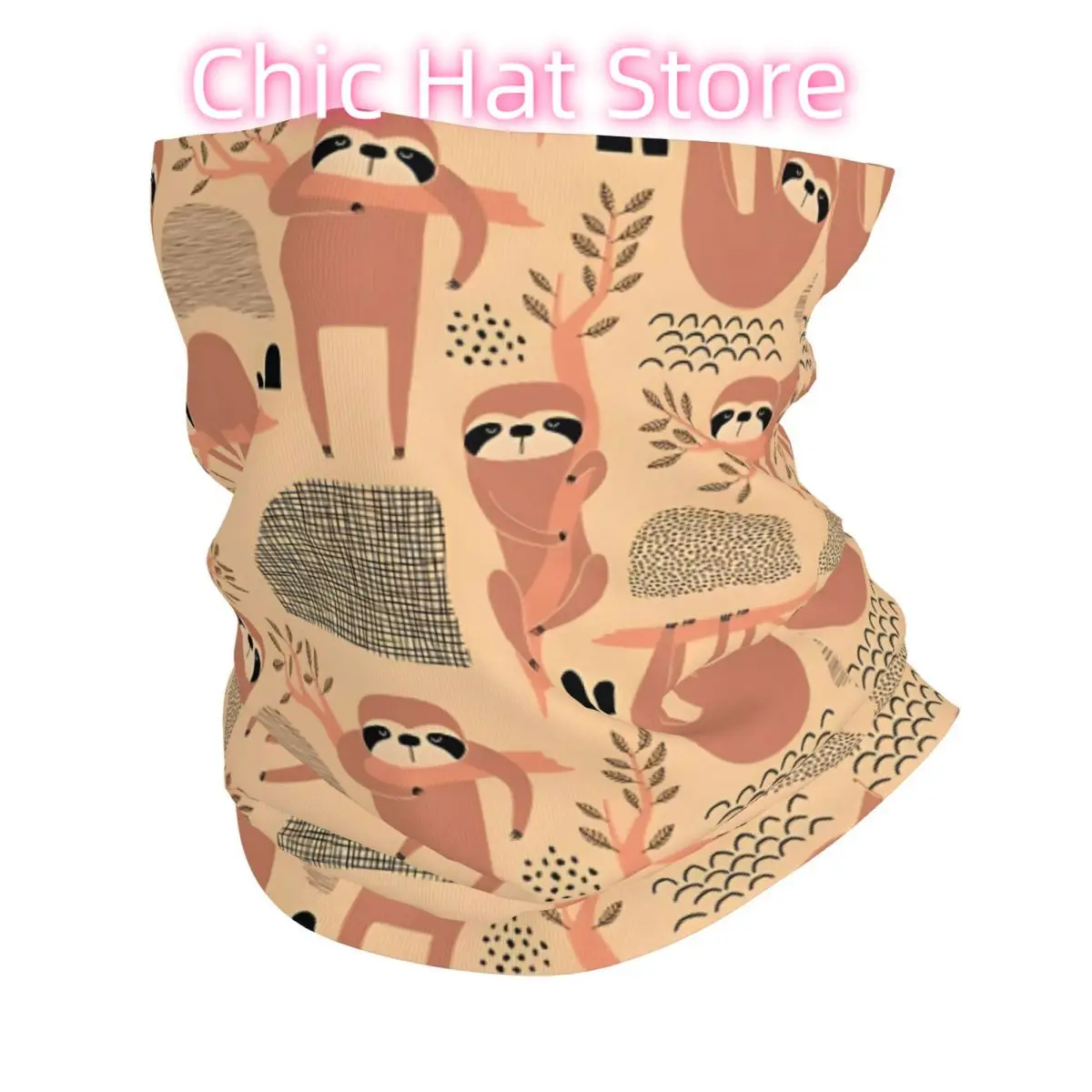 Sloth Pattern Bandana Neck White Scarf Multi-use Headwear Fishing Unisex Adult Winter