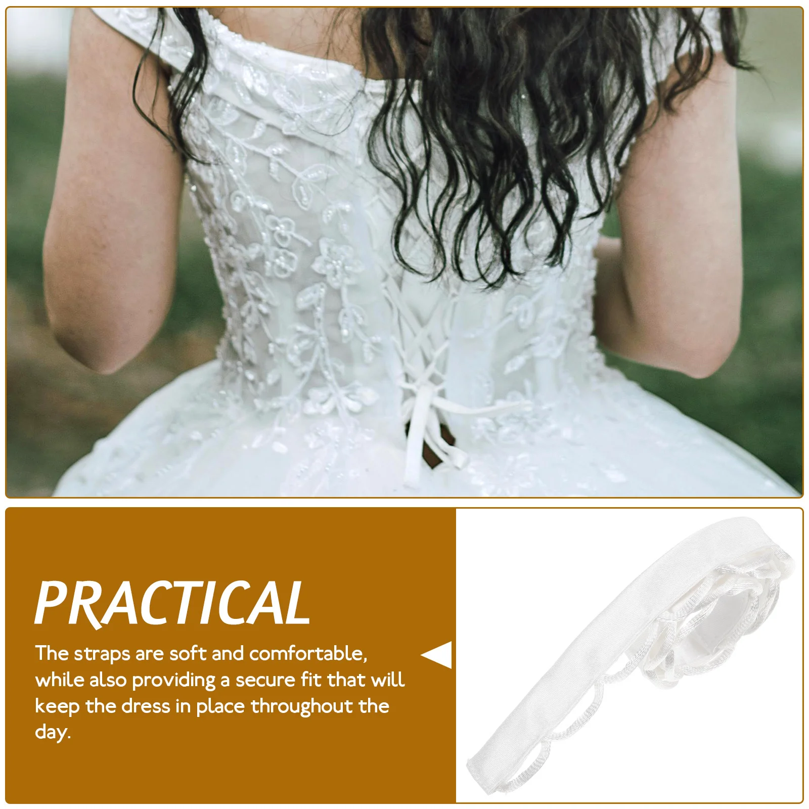 

1Pair Wedding Dress Sling Loops Adjustable Back Lacing Bridal Gown Strap Replacement Dress Accessories Loops Wedding Accessory
