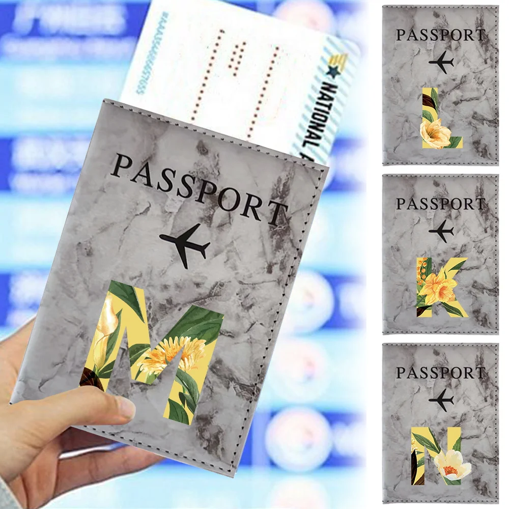 

Travel Waterproof Passport Protective Cover PU Leather Passport Holder Case Air Plan Travel Accessories for Unisex Floral Series