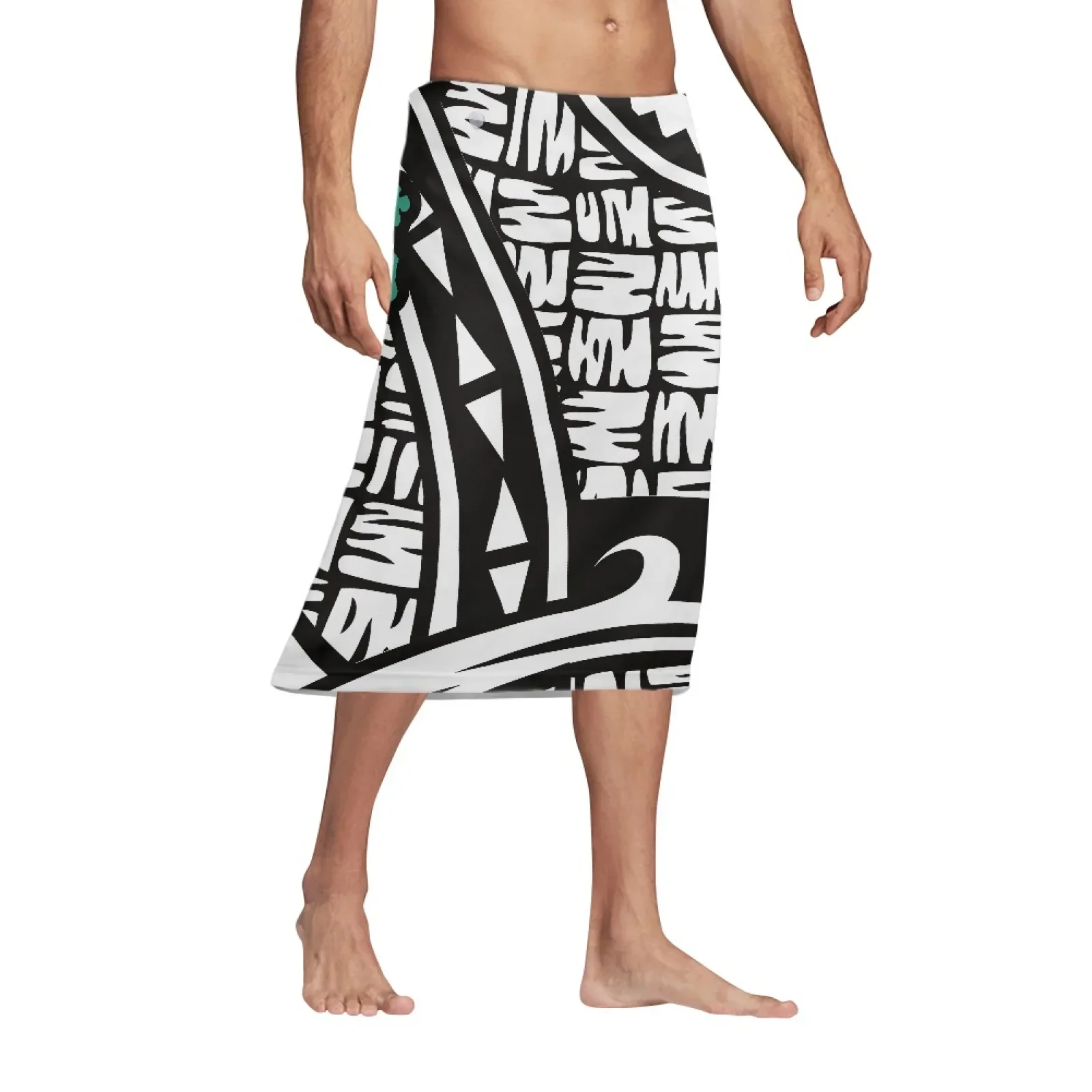 Polynesian Tribal Samoan Totem Tattoo Samoa Prints Mens Leaf Print Breathe Pool Short Skirt Summer Men Knee Length Short Skirt