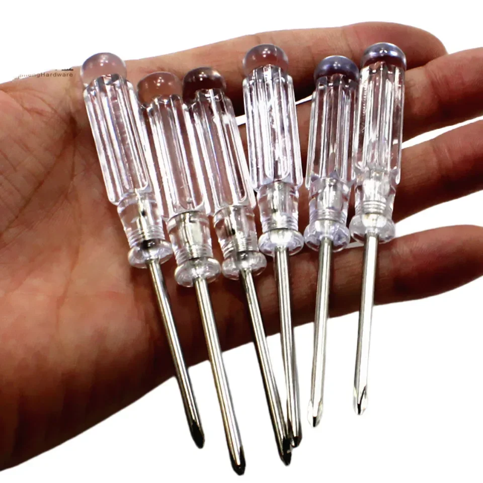 90mm Long Mini Crystal Clear 3.0 Phillips Screwdriver 3mm Small Screwdriver Cross Driver Toy