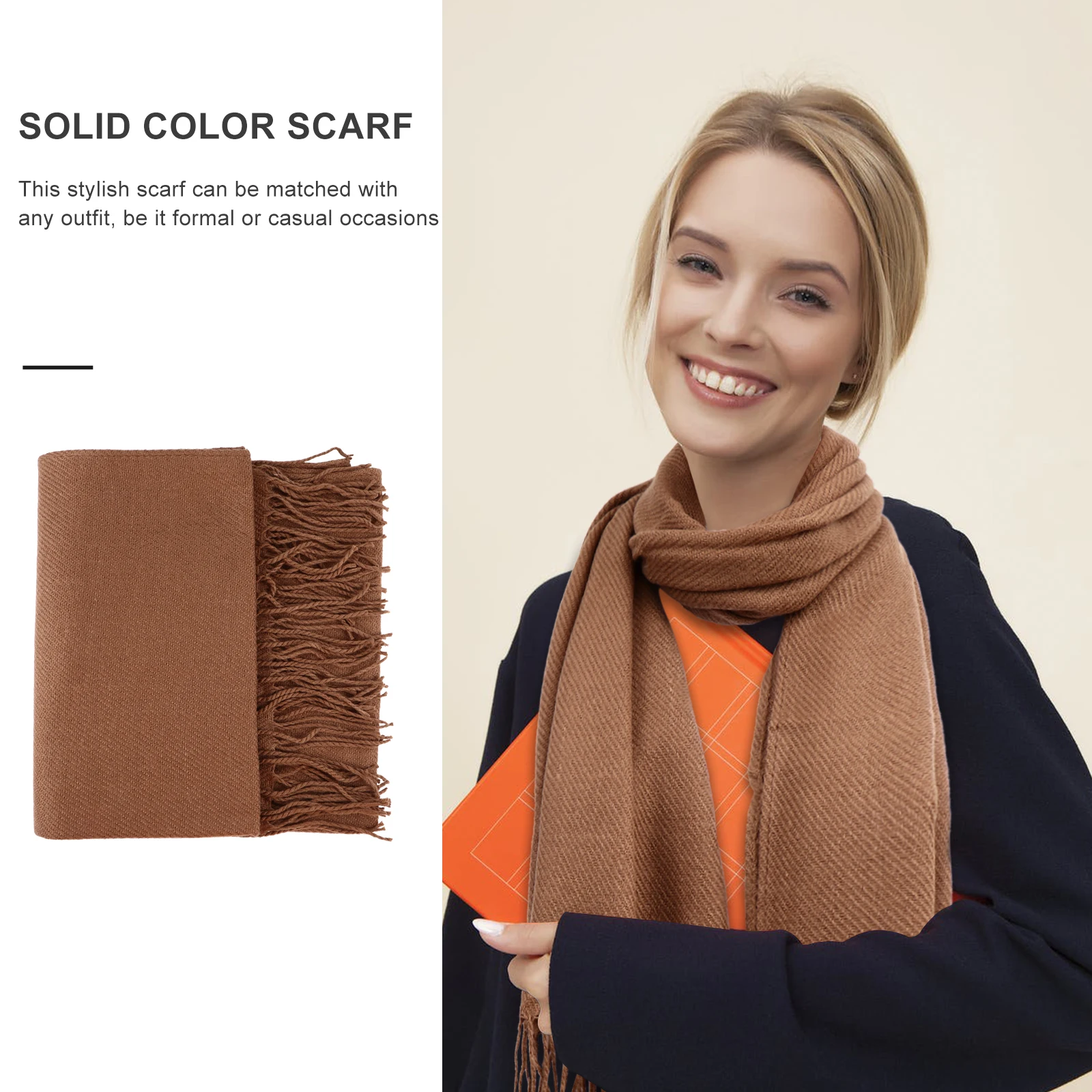 

1pc oft Solid Color Warm Winter Neckerchief For Women Durable Comfortable Shawl Stylish Easy Match Clothing High Quality Scarf