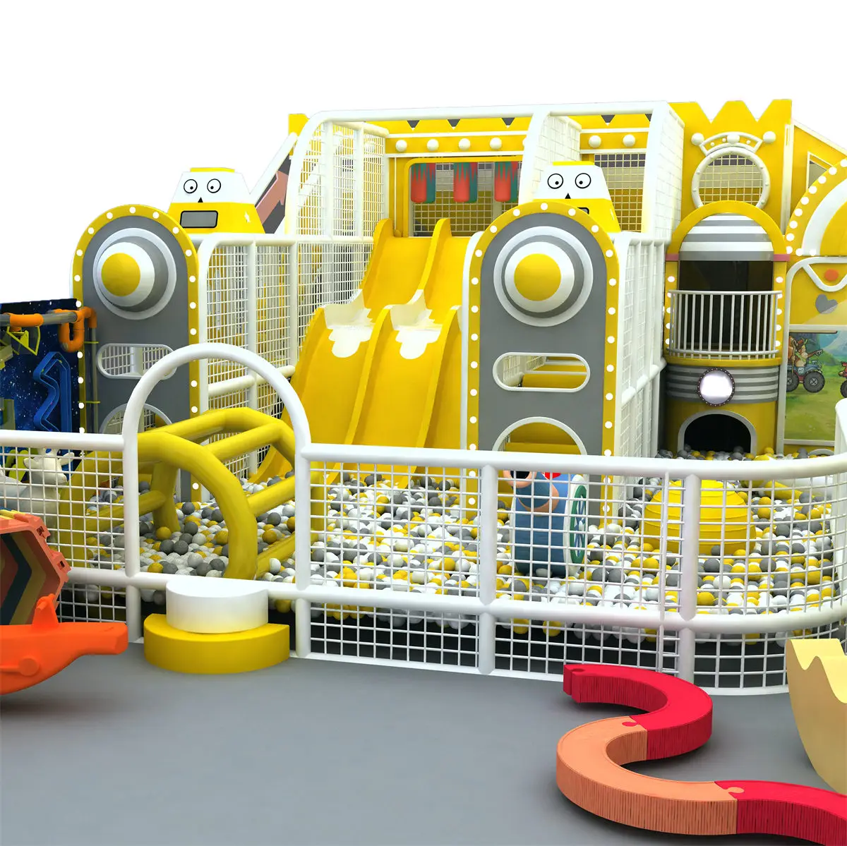 China Manufacturer Macaron Theme Soft Play Aera Shopping Mall Soft Play Equipment Indoor Playground for Kids with Ball Pit