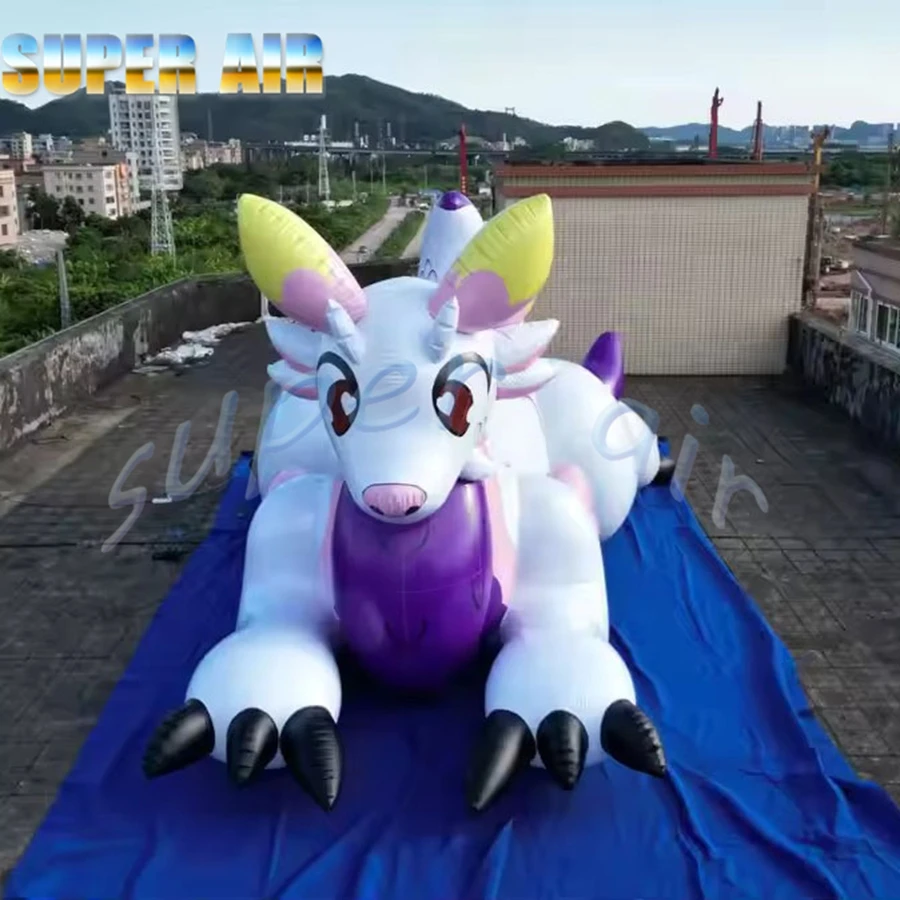 Unicornio inflable de personaje de dibujos animados de aire de demanda activa a la venta