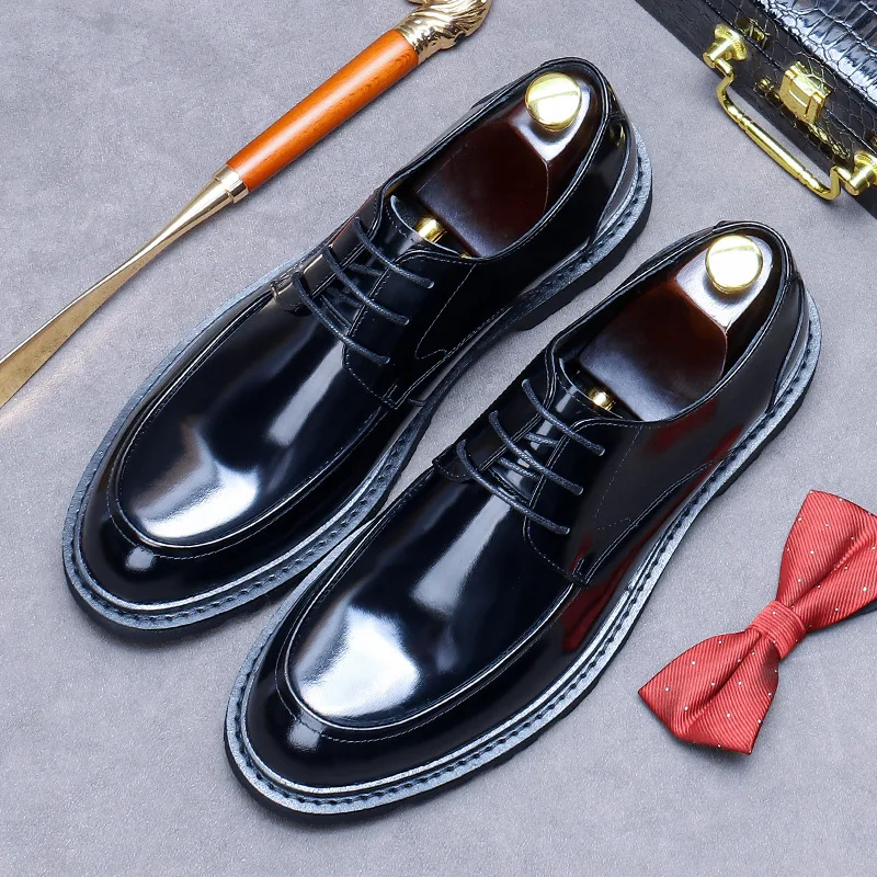 2026 New Summer Men's Formal Shoes Luxury Genuine Cow Leather Classic Oxfords Handmade Quality Wedding Social Shoes Suit Size 46