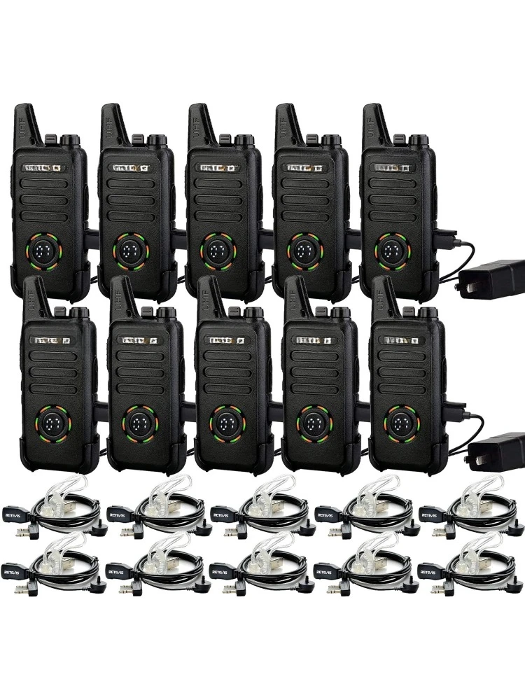 RT22S Walkie Talkies for Adults,2 Way Radio with Earpiece, Portable FRS Two-Way Radios,Channel Display, Mini Rechargeable