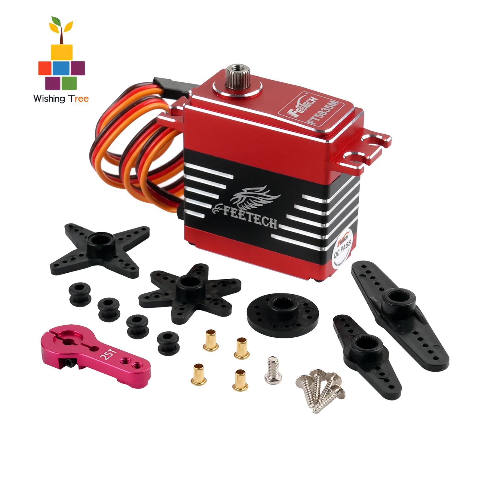 Feetech FT5835M Servo numérique 35KG 180 °   Haute vitesse 0,19s/60 °   Engrenage entièrement métallique pour projets de bricolage de robots de camion Baja de voiture RC