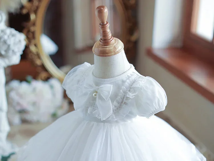 القوس كم طويل شبكة كرنفال الزفاف زهرة فتاة فستان فتاة 2025 جديد 1-8 سنة فتاة لوليتا فستان الأميرة #6