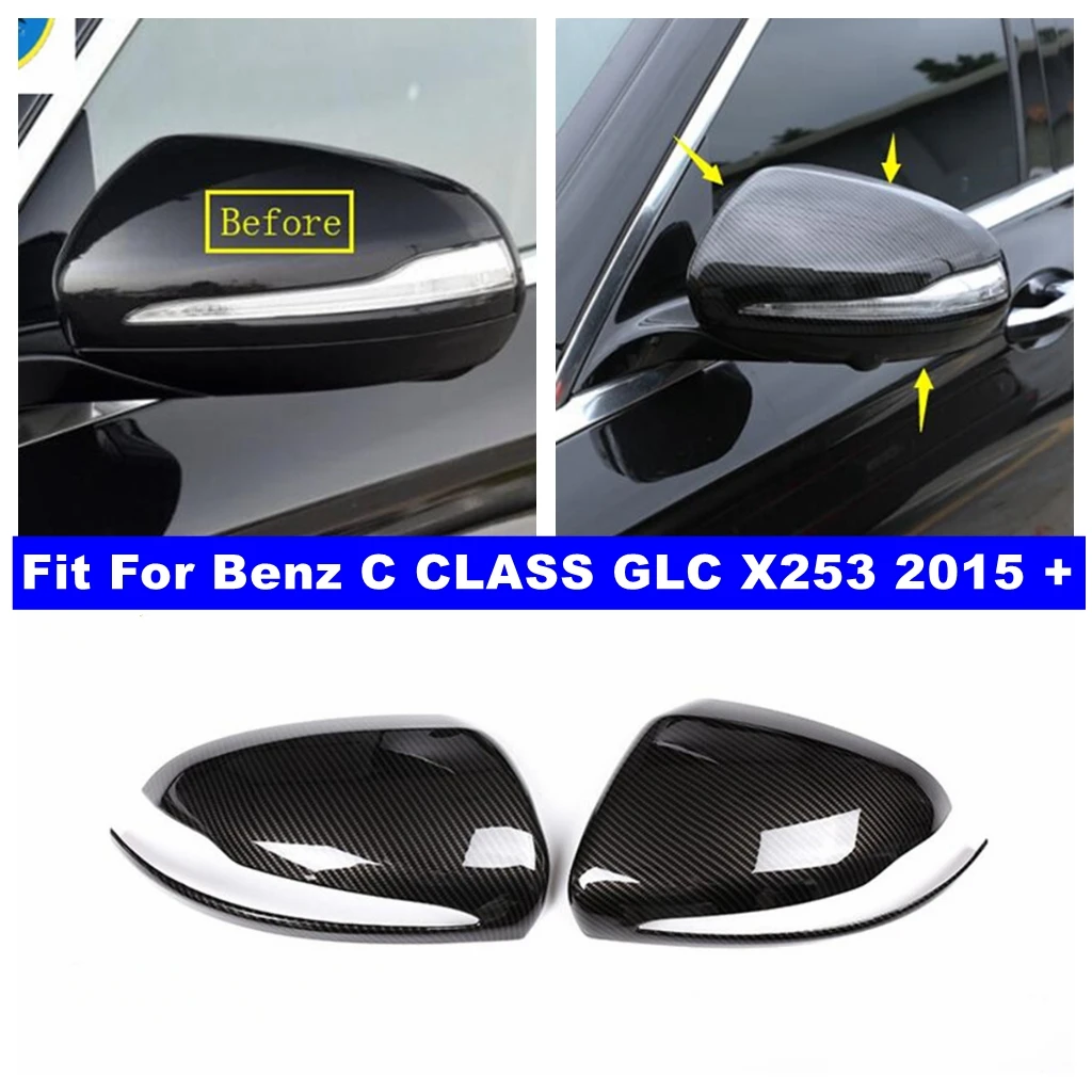 Rearview Mirror Shell Caps Rear View Mirrors Case Cover Trim Holder Accessories For Mercedes-Benz C CLASS GLC X253 2015 - 2021