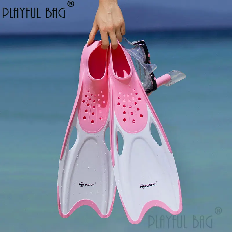 

Playful bag Summer Diving Flexible Fins Lightweight Adult Flippers PP TPR Swimming Snorkeling equipment E162