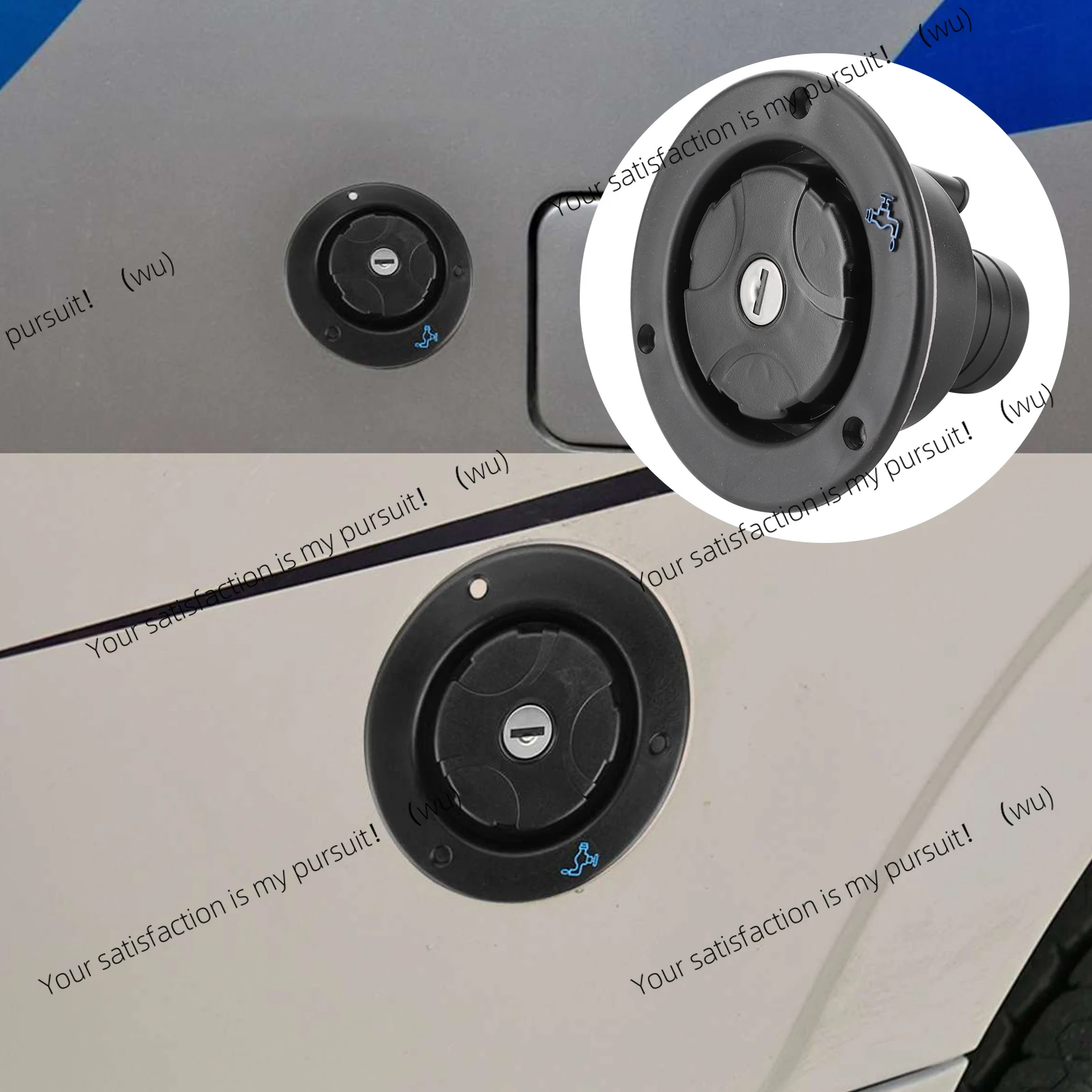 Inlet Gravity Fresh Water Lockable Leakproof Fill Cover with 2 Keys for RV Parts