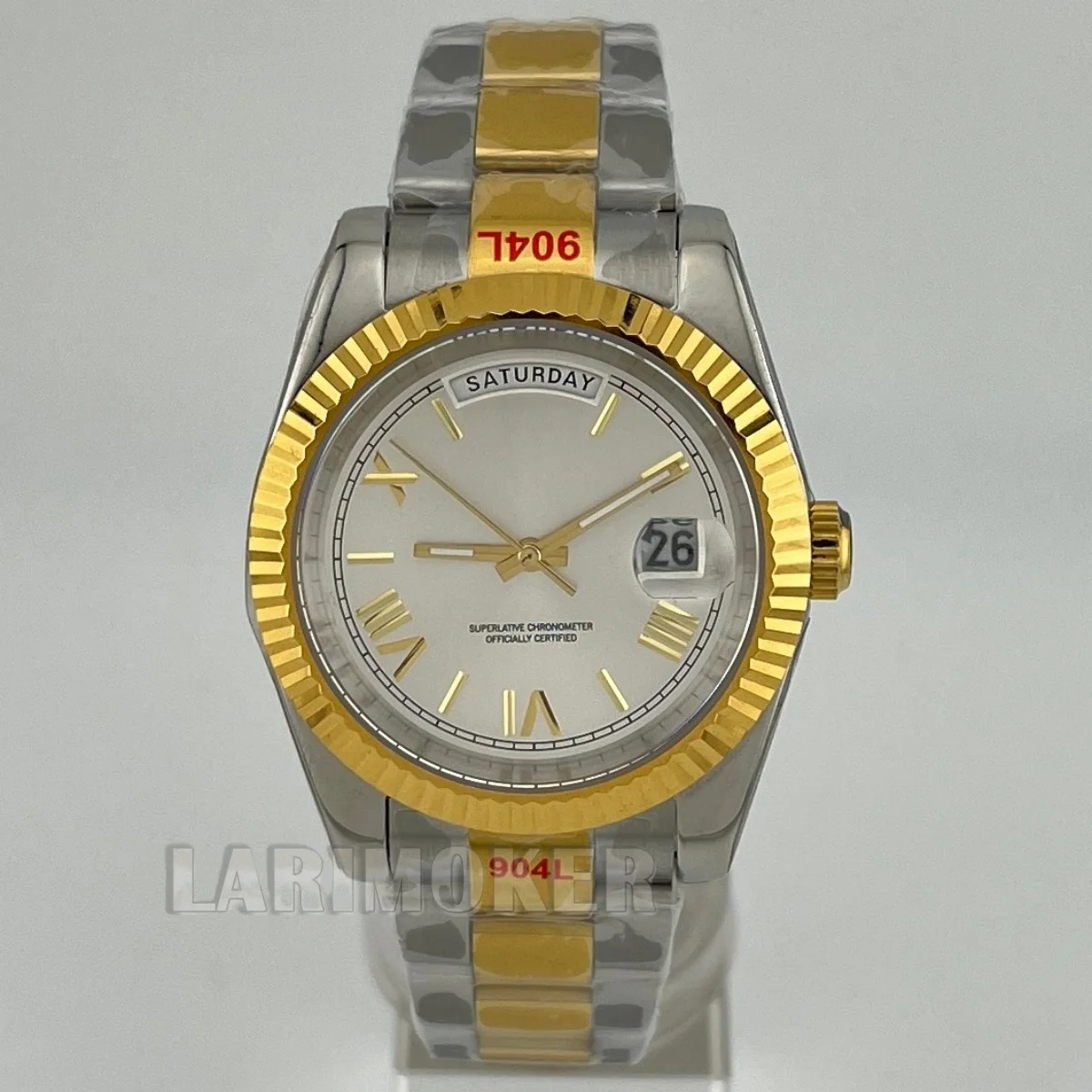 Two-tone gold men's 36MM/39MM wristwatch double date black/white dial sapphire glass Miyota8285 automatic movement wristwatch