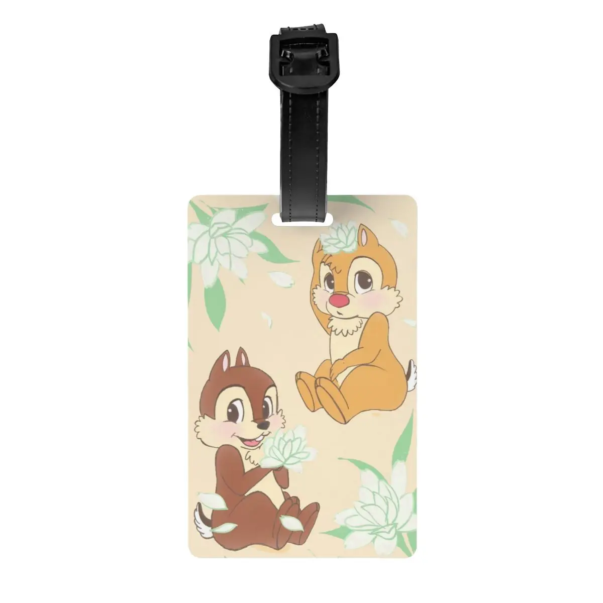 

Custom Funny Cartoon Chip And Dale Luggage Tag With Name Card Privacy Cover ID Label for Travel Bag Suitcase