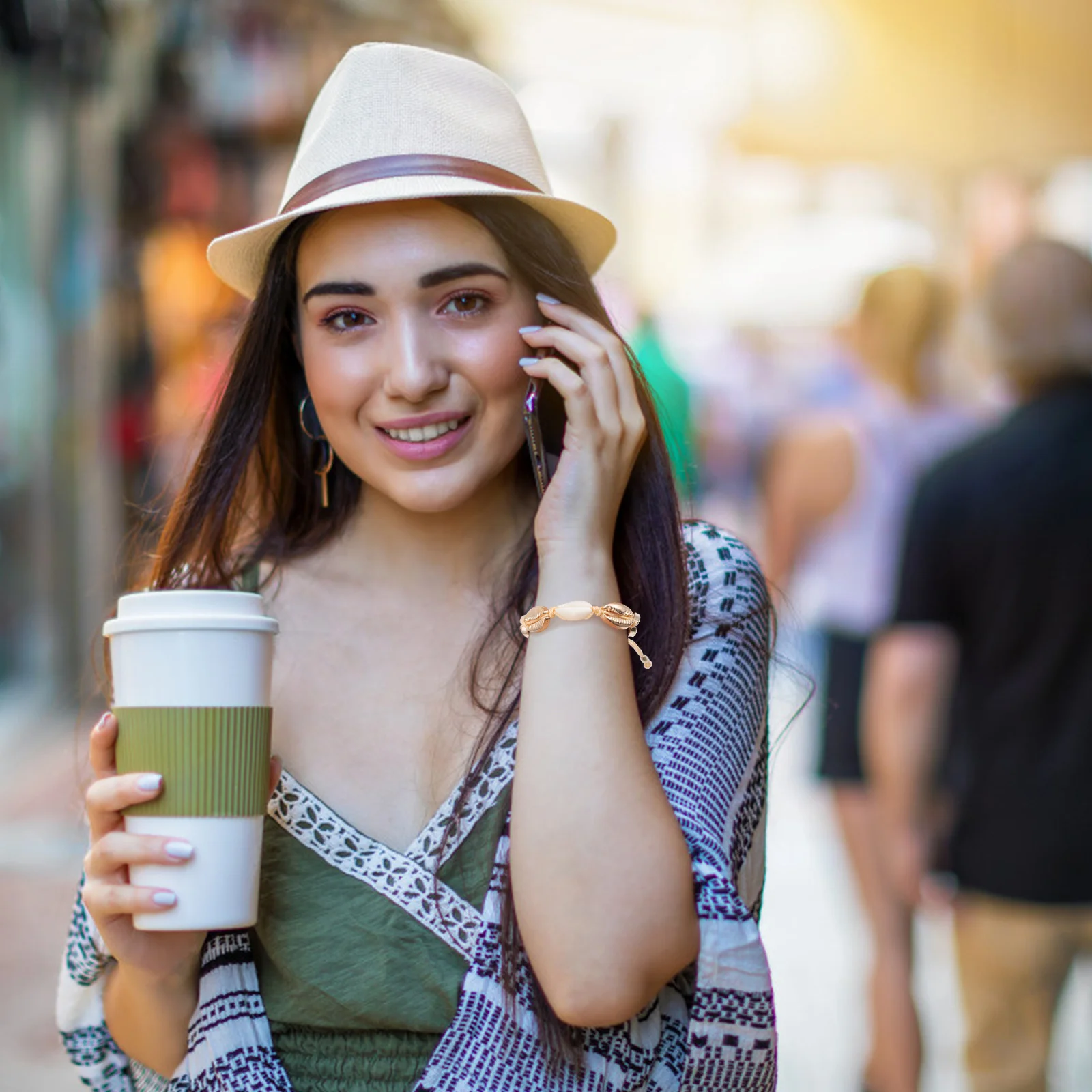 3 قطع المرأة مضفر شل سحر سوار مجموعة أزياء الشاطئ خلخال مجوهرات قابل للتعديل الحد الأدنى نمط هدية مثالية #6