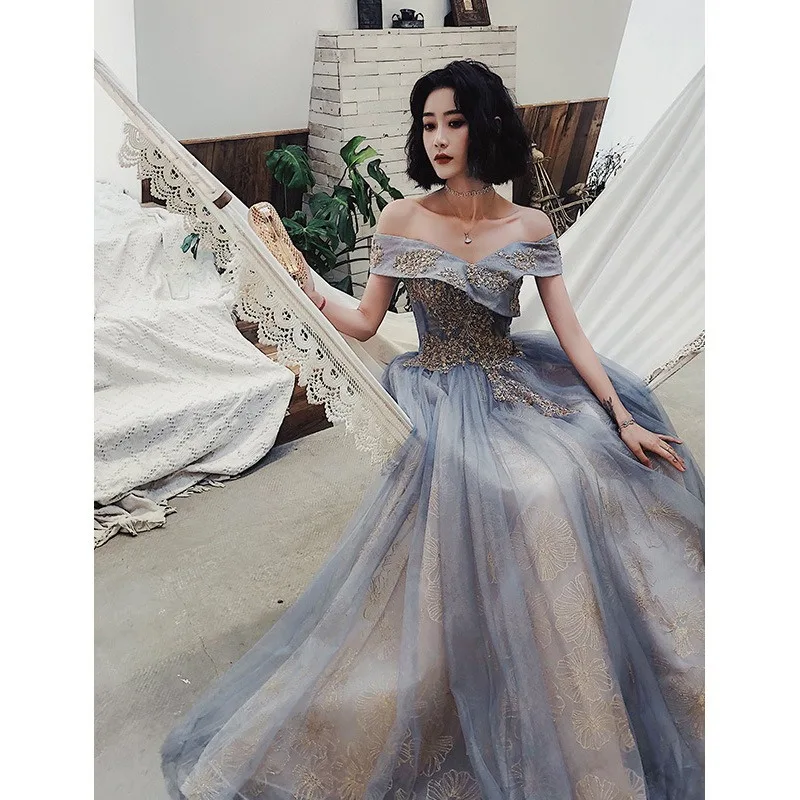 

Banquet Evening Dress 2025 New Spring Fashion Temperament Tube Top Sleeveless Bandage Princess Fluffy Formal Dress Women Elegant