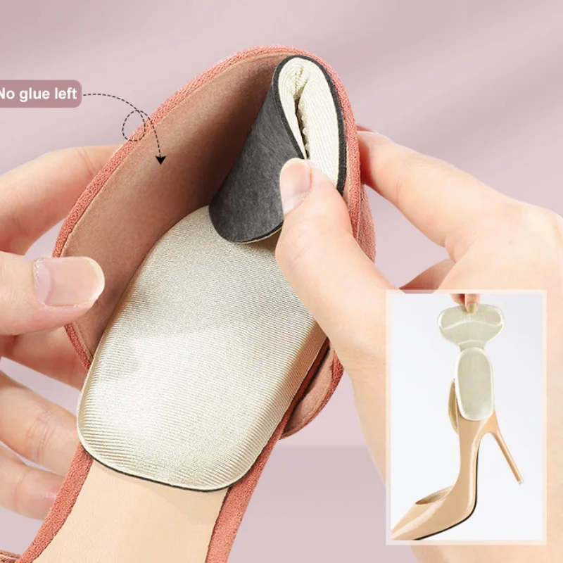 T Shape Sponge Heel Stickers Shoe Cushion Heel Protector for Shoes High Heels Inserts Heel Pads Shoe Adjuster Women Half Insoles