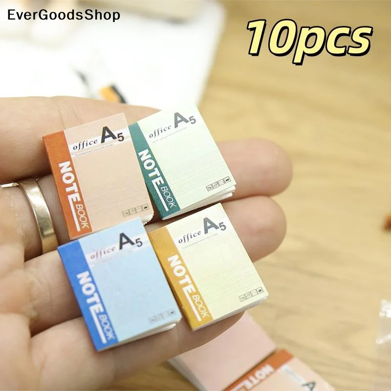 New 10Pcs Miniature Dollhouse Decoration 1:12 Mini Notebook Diary Books Model Simulation Scene Props Doll Accessories Home Decor