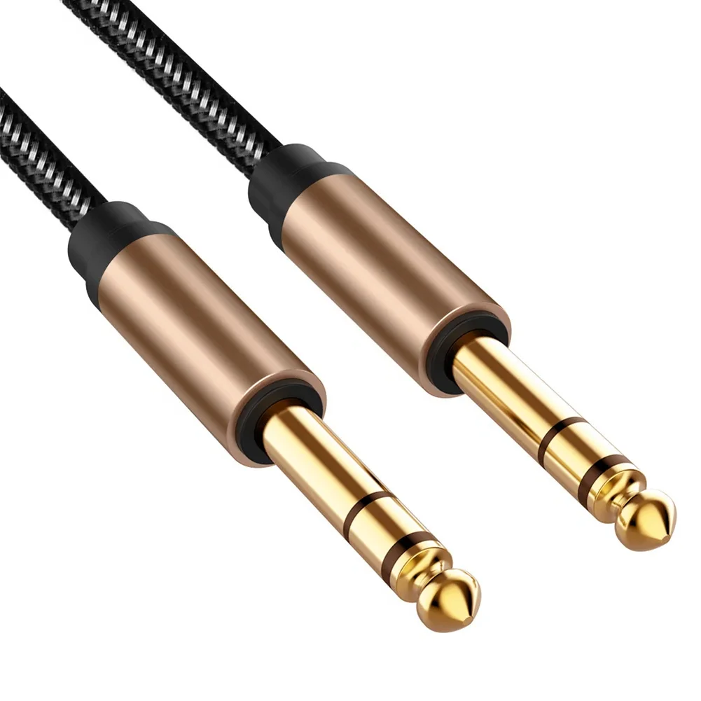 

Gold-Plated 6.35mm 1/4 Inch Male to Male TRS Stereo Instrument Braid Cord 6.5 mm Balanced Audio Cable for Guitar Mixer Keyboard