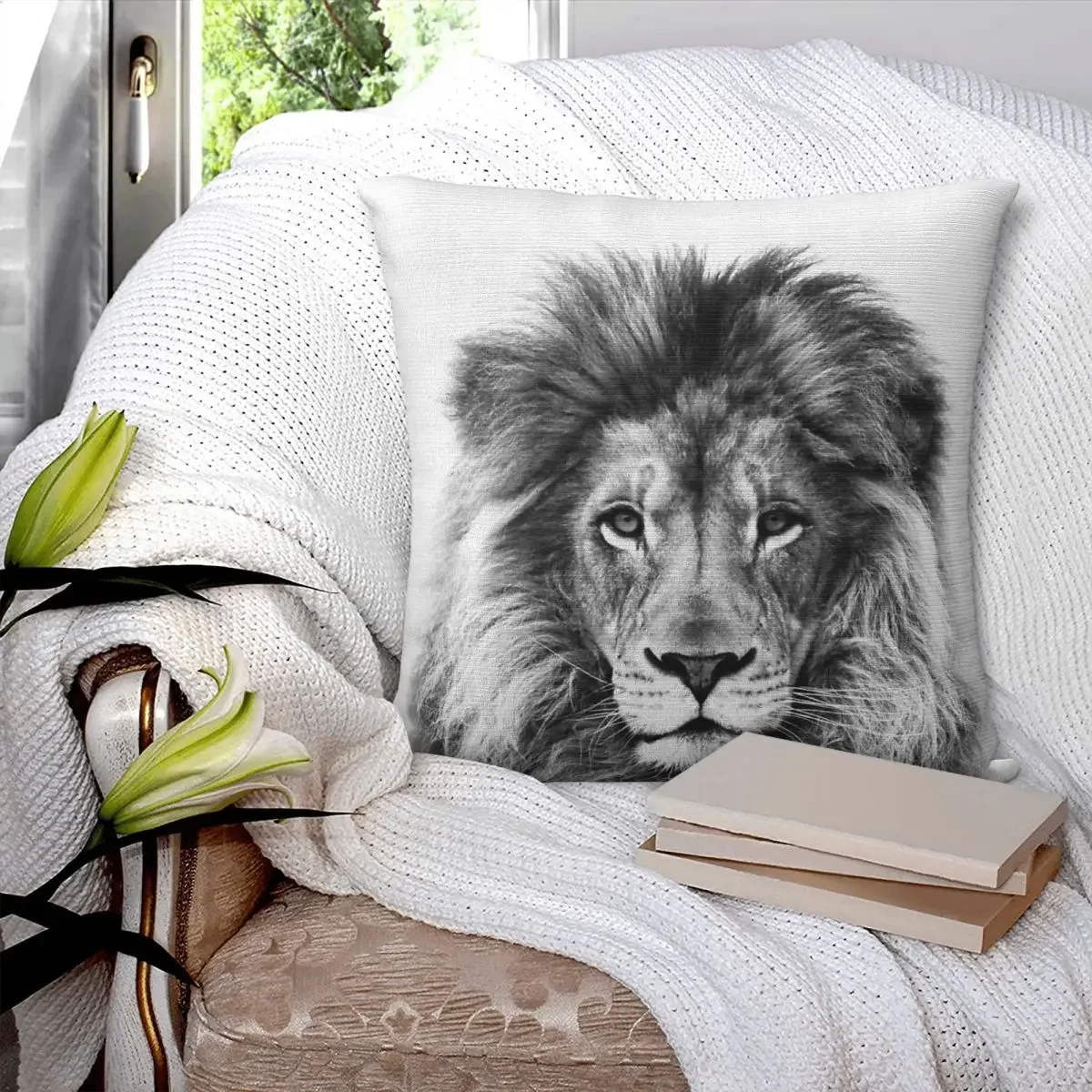 Lion Pillowcase Polyester Pillows Cover Cushion Comfort Throw Pillow Sofa Decorative Cushions Used for Home Bedroom Living Room