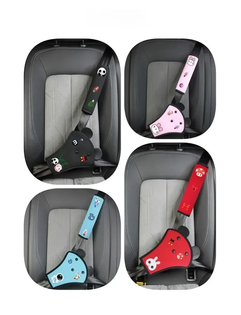 Cinto de segurança infantil para carro, protetor de ombro de segurança, âncora, capa de proteção de cinto de segurança, limitador de pescoço anti-pitada, protetor de barriga