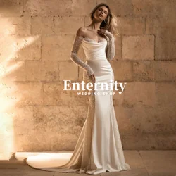 Backless Mermaid Dress Wedding Dresses Off Shoulder Long Sleeve Illusion Sweetheart Neck Sexy Bride Gown vestidos de novia