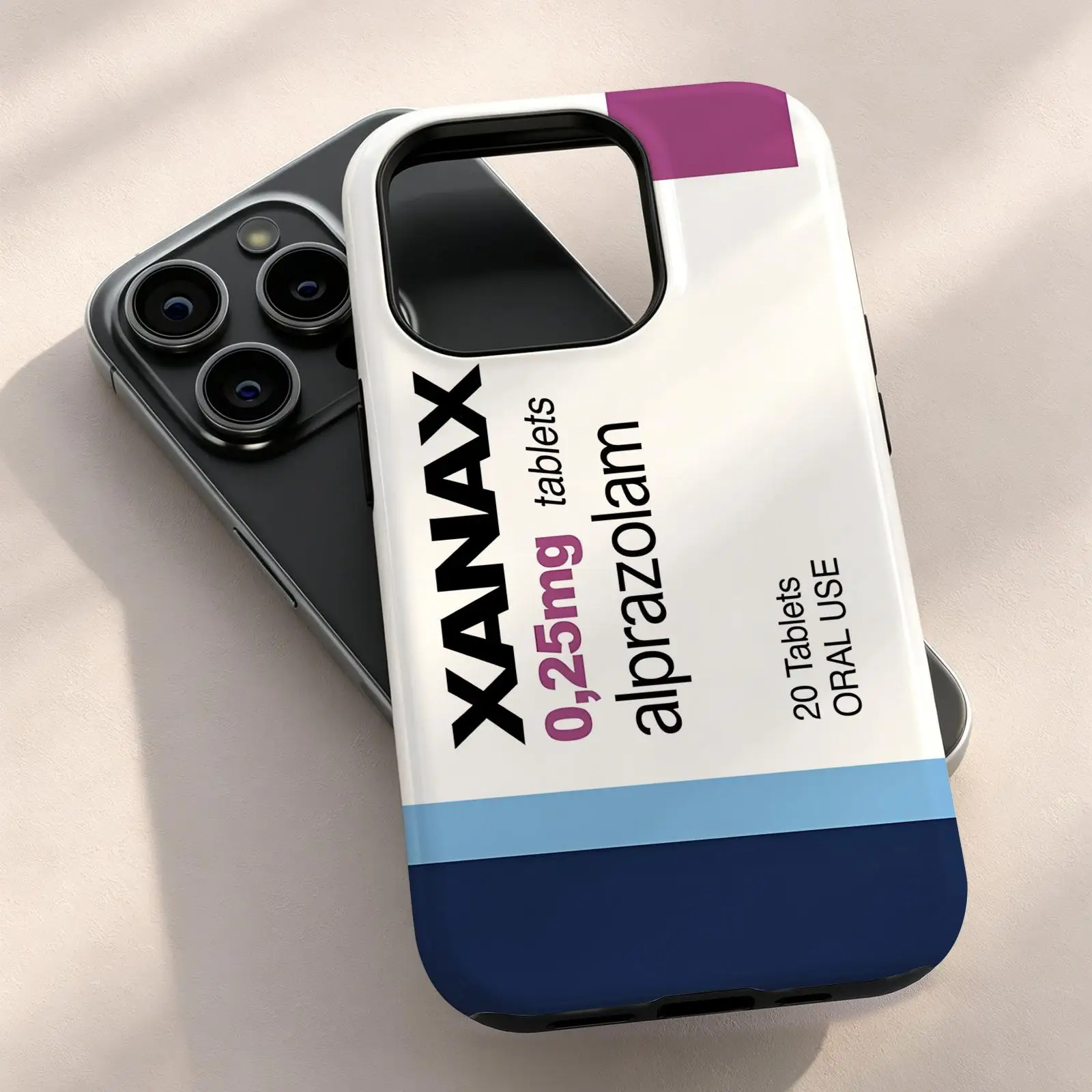 Chill Pill XANAX Phone Case For iPhone17 16 16e 15 14 13 12Plus Pro Max Glossy Magnetic Film Case view 3