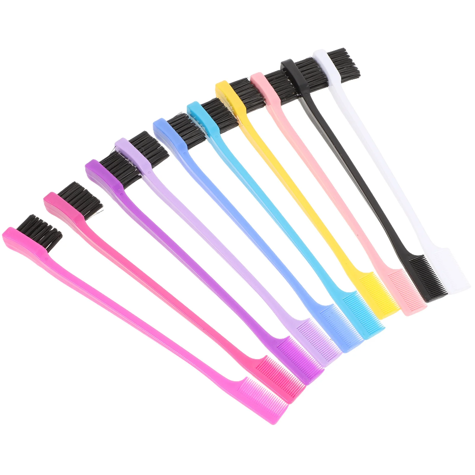 10 szt. Zestaw szczoteczek do brwi z podwójną końcówką do oddzielania rzęs, małe grzebienie do brwi, narzędzie do makijażu, szczoteczka do rzęs, szczoteczka do tuszu do rzęs