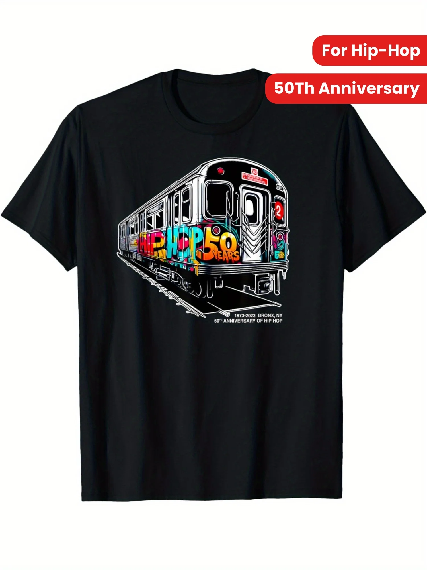 

50 Years of Hip-Hop Bronx Subway Graffiti 50th Anniversary TShirt Fashion Tshirt Round Neck Short Sleeve
