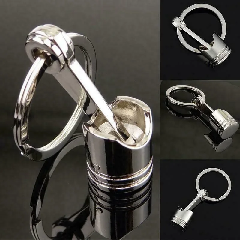 Creative Car Engine Piston Style Keychain Metal Model Key Ring Keyfob Pendant Car Accessories