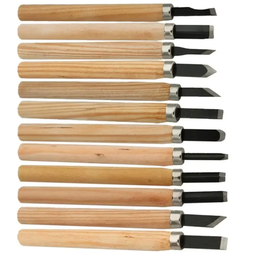 3/6/12PCS Wood Carving Hand Chisel Woodworking Tool Set Woodworking Chisel