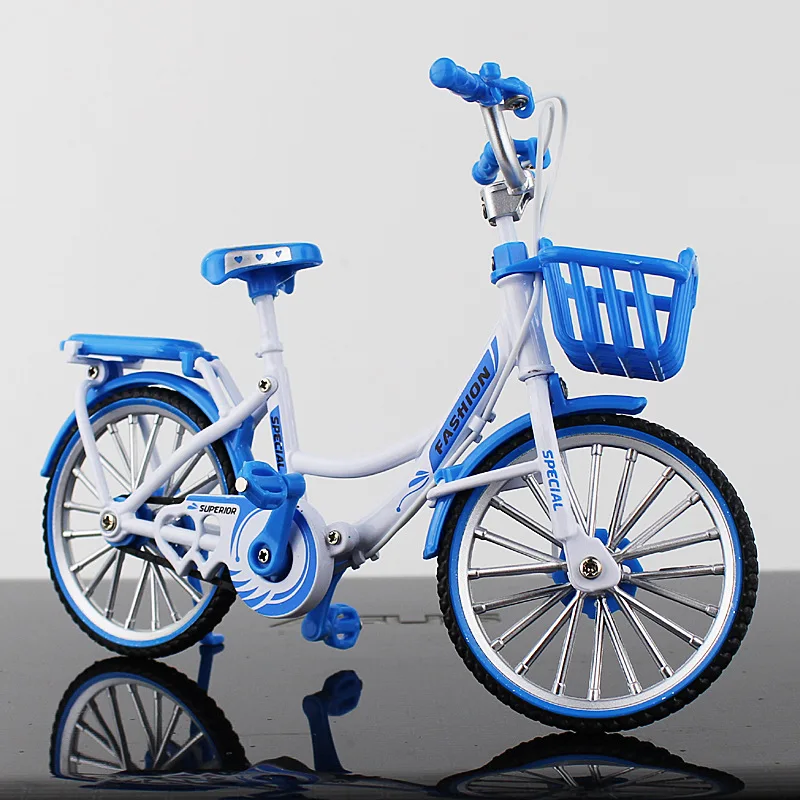 New Simulation Alloy Bicycle Model Lady Bike-Sharing Toy Car Metal Kids Toy Car Bike Girl Gift Desktop Collection Ornaments