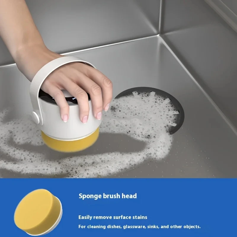 3 In1 Electric Spin Scrubber with 3 Replaceable Brush Heads Bathroom Cleaning Brush Power Electric Cleaning Brush Tool
