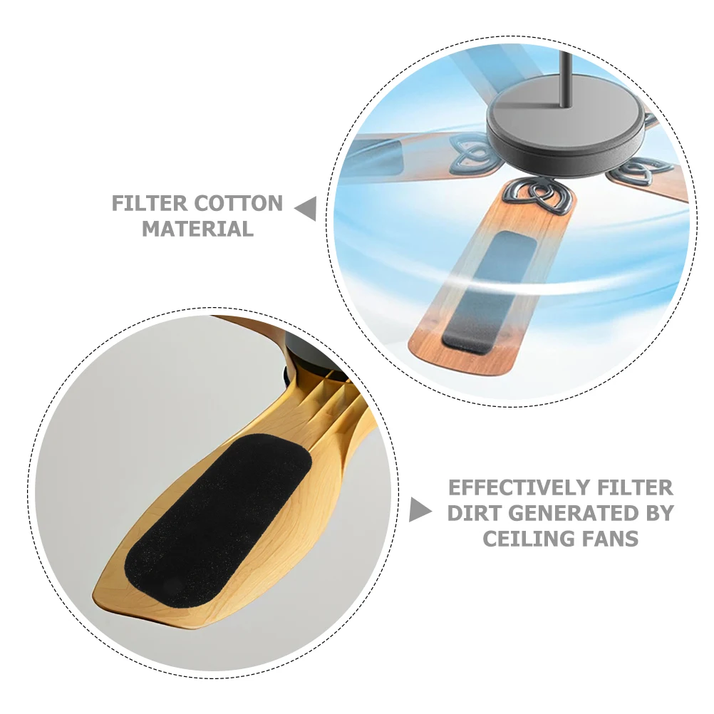 

3pcs Self-Adhesive Ceiling Filters Blade Filter Strong Adhesive Easy Install Dust Collector Replacement Filter For Ceiling Fan
