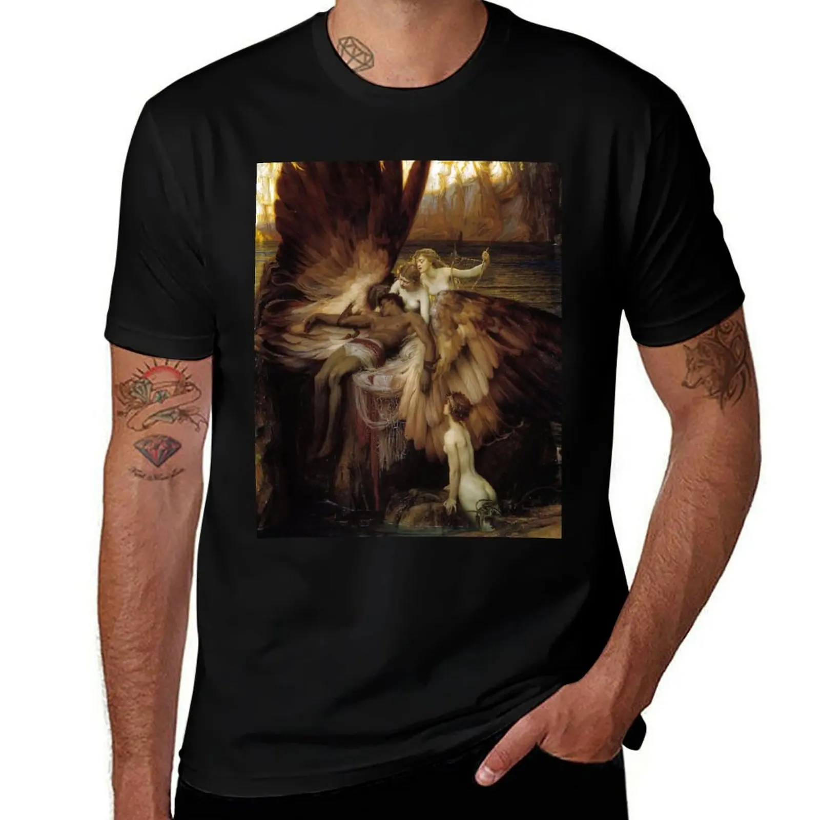 The Lament for Icarus - Herbert James Draper T-Shirt Work Wear Breathable Tee T-Shirt