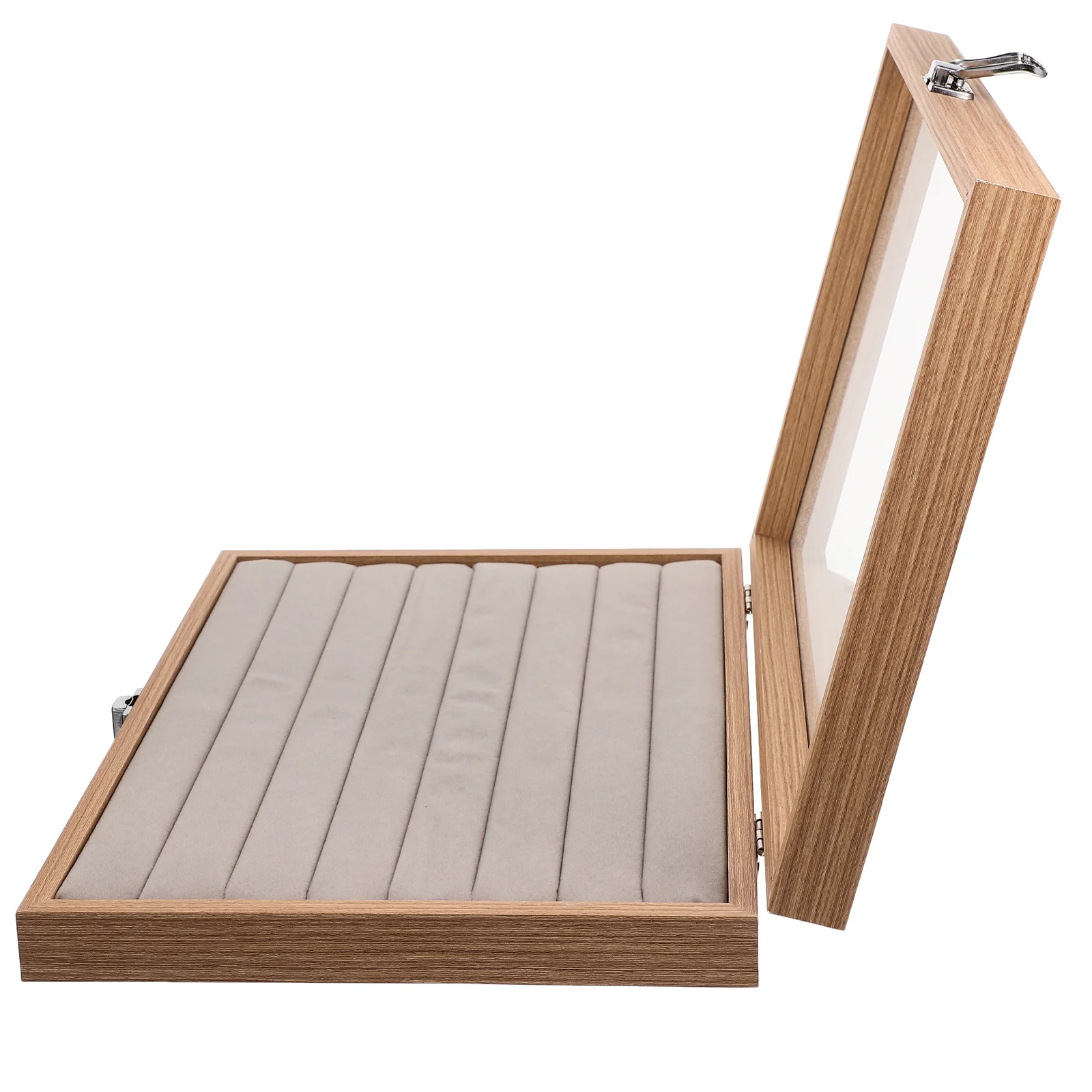 منظم المجوهرات مع غطاء شفاف وقلادة وخاتم وأقراط صندوق تخزين حاوية عرض أنيقة للنساء صندوق مجوهرات بسيط #1